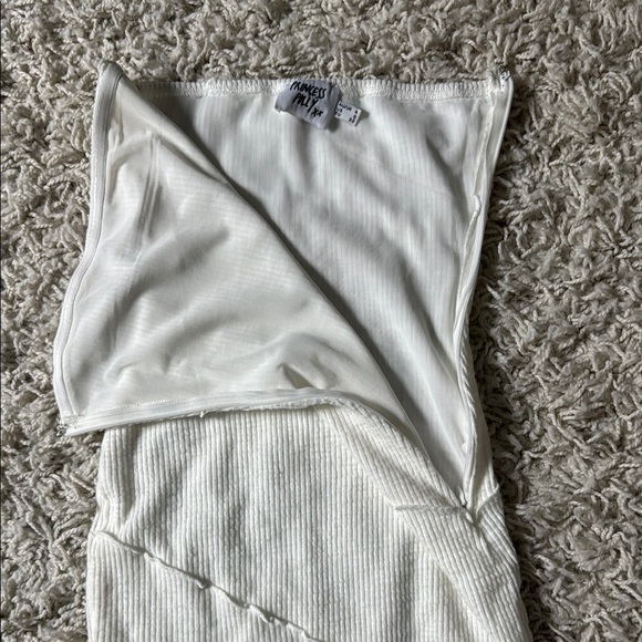 Princess Polly White Bodycon Mini Dress Sleeveless Asymmetrical Cocktail - Picture 4 of 6